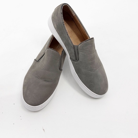 Vionic splendid Slip On Sneakers Womens 9.5 Grey Nubuck Leather Flats - Picture 5 of 11